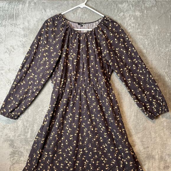 Rails Sal Midi Dress Romantic Floral Sz Large Cotton Blend Summer Casual - Picture 2 of 10